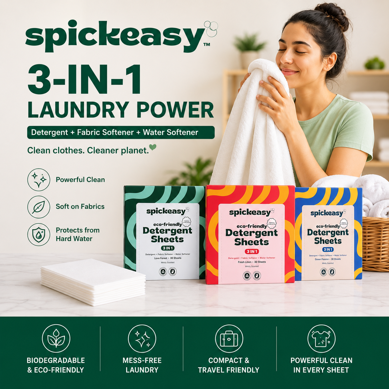Spickeasy 3 in 1 Detergent Sheets - Ocean Passion